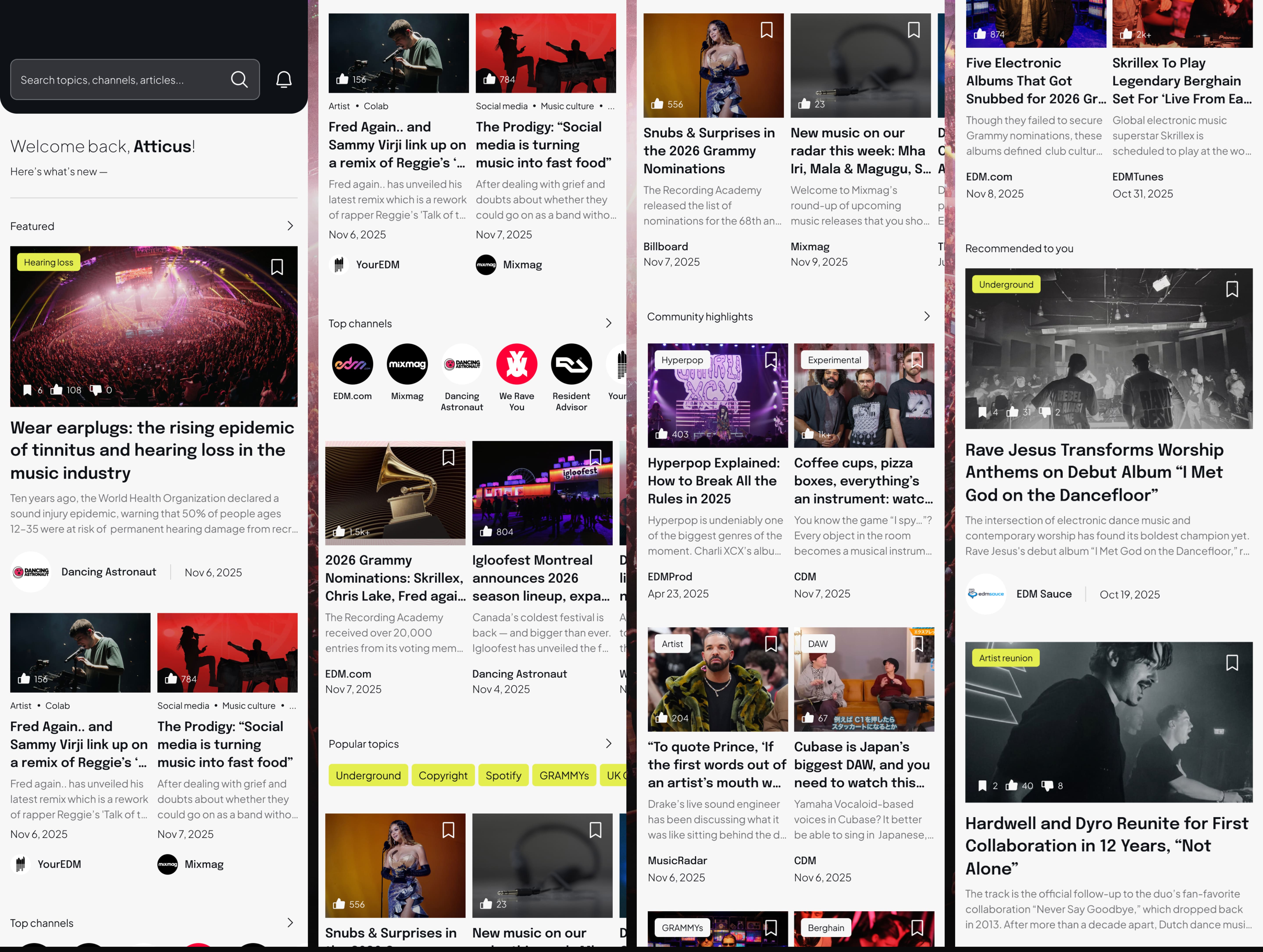 Image displaying a set of digital mobile mock-ups arranged in a grid format, showcasing layouts of text, images, and interactive elements. The left side shows the heading 'Mock-ups' and a brief description. The design conveys a modern and organized aesthetic.